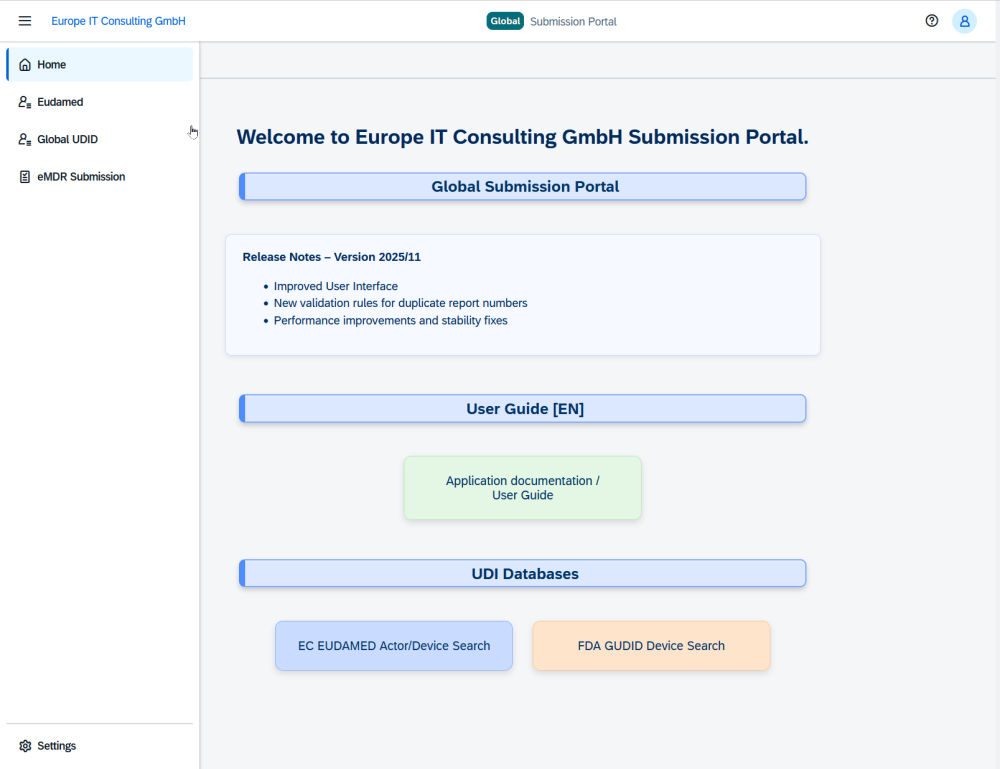 Global Submission Portal launch